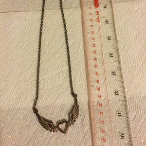 women's necklace metal chain pendant heart 18" long